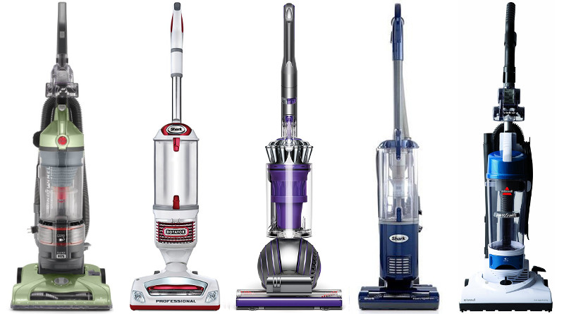Upright vacuum cleaners